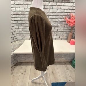 Khaki green casual sweater dress